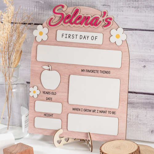 开学记录姓名pod定制双层定制标志一件木木牌返校标牌板热卖