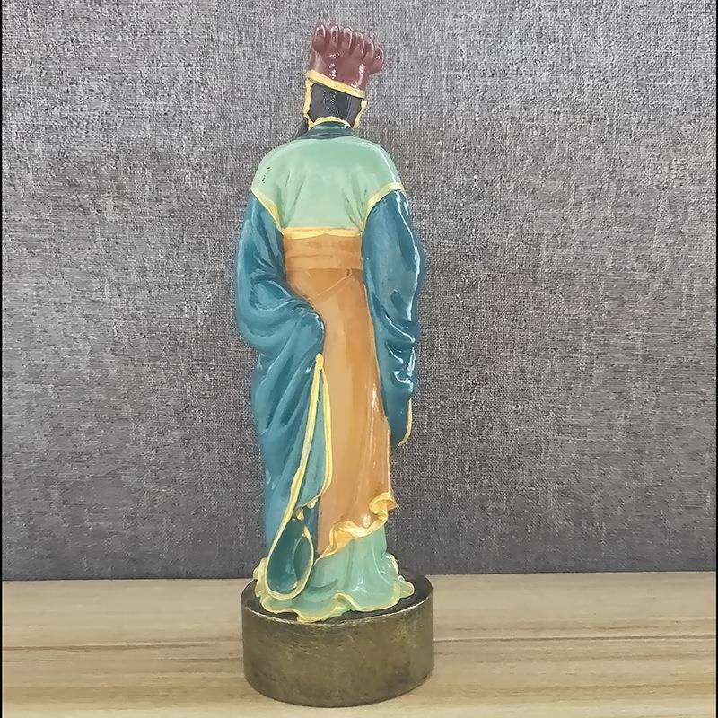 黄杨木彩绘诸葛亮摆件创意居家装饰雕刻工艺品手把件三人物孔明