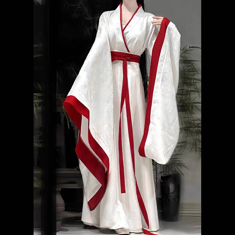 2026新款成人战国袍汉服女款鞠婧祎同款魏晋风古装交领大袖衫套装