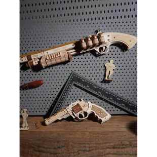 若态若客积木AK47自动步枪手枪木质3d立体拼图模型送男生生日礼物
