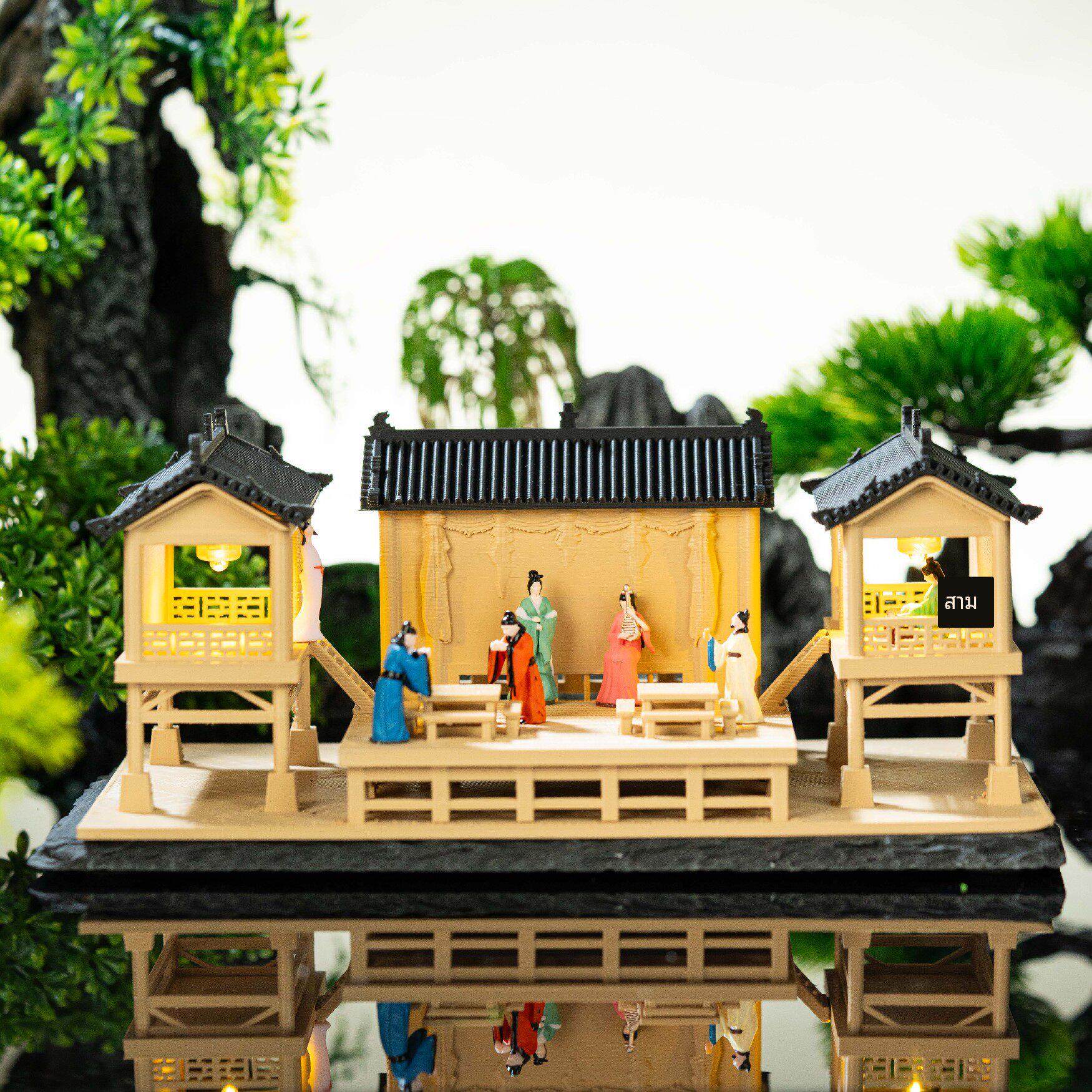 古风建筑摆件造景房屋鱼缸山水盆景鱼缸水陆缸装饰摆件