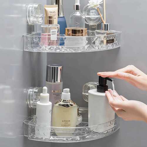 Wall-mounted bathroom storage rack, no drilling required, tr