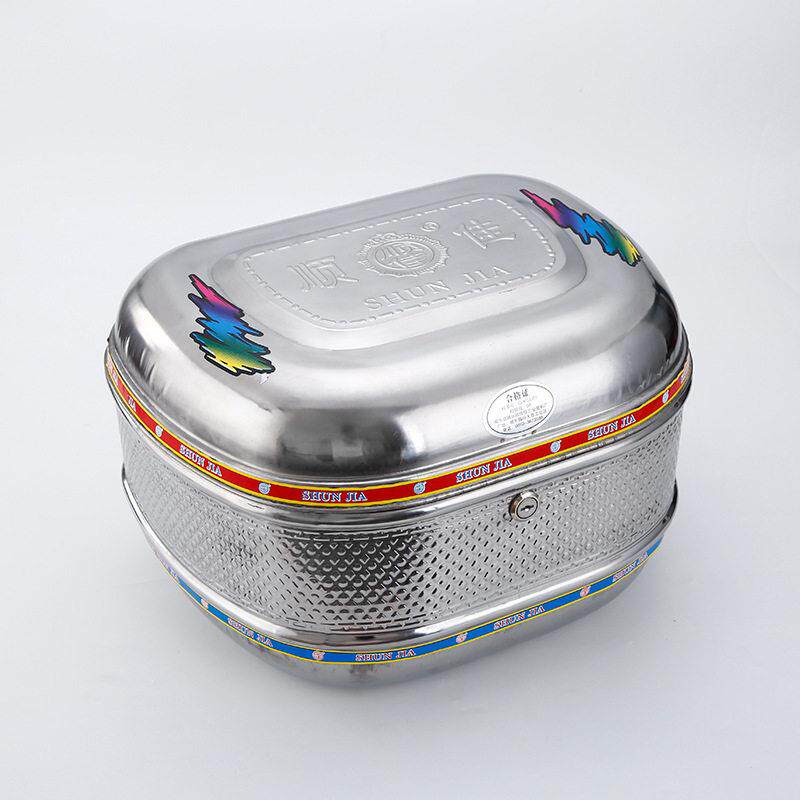 加厚不锈钢摩托车尾箱后备箱 电动车后备箱尾箱特大号 储物箱