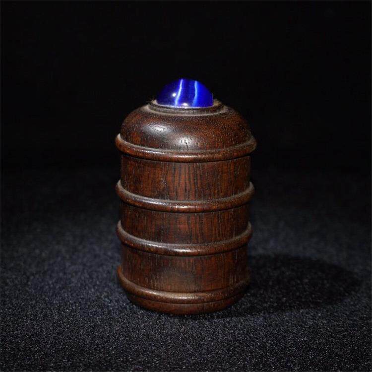 古玩古董文玩杂项仿古收藏老物件手工花梨木扳指盒珠子颜色随机