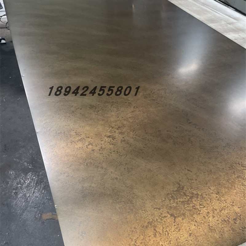 做旧铁锈板复古风蚀刻金属古铜做旧不锈钢锈板镀铜仿古做旧黄铜板