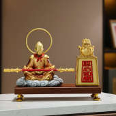 办公室创意新中式 饰品 大圣归来乔迁摆件客厅玄关博古架斗战胜佛装