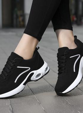 正品气垫运动鞋女冬秋软底二加妈妈旅游鞋绒老北京布鞋女薄绒鞋子