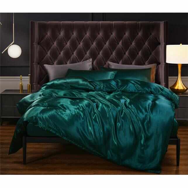 quilt cover pillowcase 3 sets 仿真丝床上用品被套枕套三件套