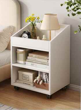 书桌旁小书架可移桌动书桌下收纳柜小KFL头型书柜床迷你边柜边新