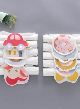 幼儿园小朋友四层纱布吸汗巾新生儿卡通立体造型隔汗巾儿童垫背巾