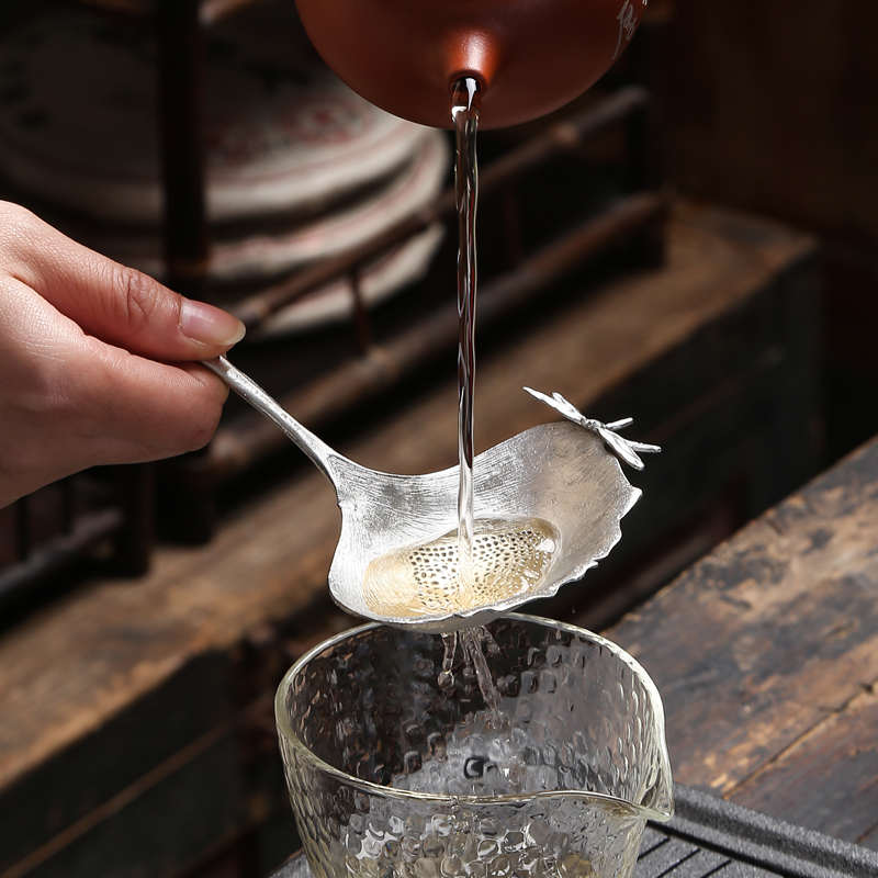 创意个性纯锡茶漏茶叶过滤网茶隔滤茶器泡茶器功夫茶具茶道配件