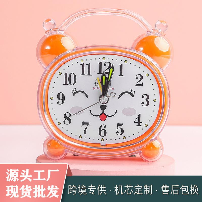 厂家闹钟学生跳秒机芯床头跳秒创意懒人机械儿童卡通学生专用