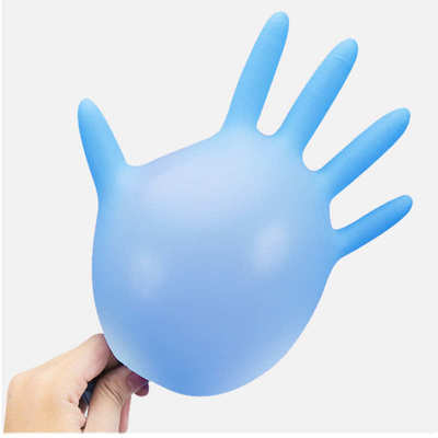 万力塑胶一次性PVC手套蓝色高弹合成丁睛出口食品厂美容防护批发