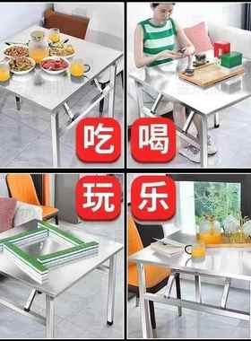 不钢折夜叠桌子123213餐桌家用宿舍出房租烧烤市摆锈地摊吃饭便携