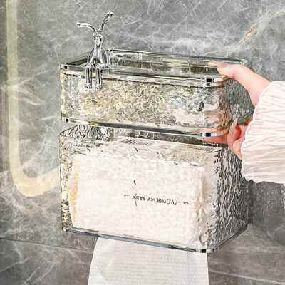 高颜值卫生间厕纸盒盒置物架间防水厕所免打孔壁挂式卷纸纸巾盒