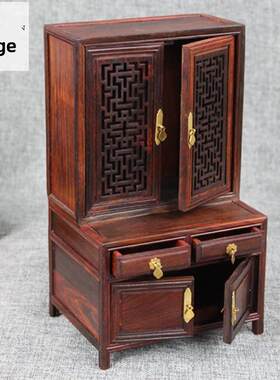 红木质工艺品摆件微型家具高低柜明清微缩小家具彷古模型柜子橱