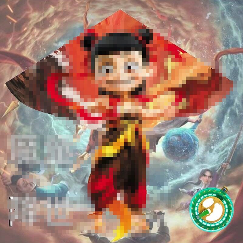 新款哪吒风筝2025潍坊风筝国潮卡通可爱微风易飞儿童成人风筝带线