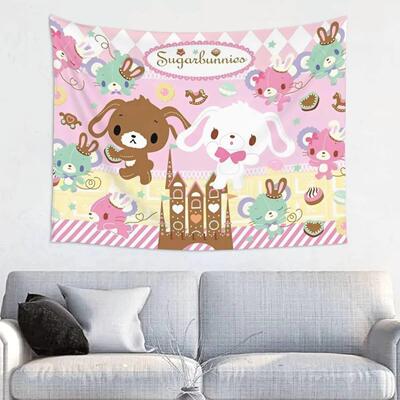 S-Sugarbunnies Anime Print Large Tapestry Wall Hanging Hippi