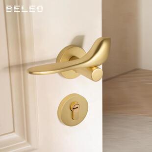 贝雷欧内金小鸟门锁卧室用简约轻奢F12 L06静音磁色吸通用型家现