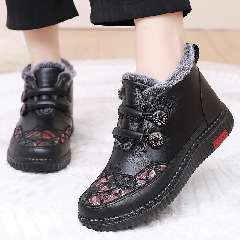 正品季妈鞋老北京布鞋冬女棉鞋加绒加厚保妈暖奶鞋防滑老年奶人雪