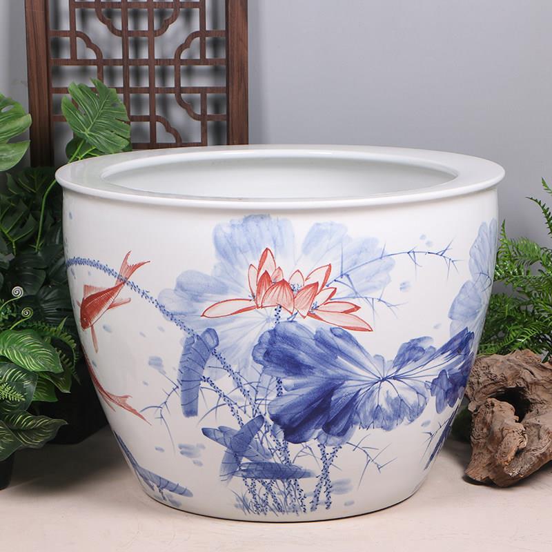 景德镇陶瓷鱼缸锦鲤金鱼缸特大号庭院睡莲缸荷花缸盆栽金鱼乌龟缸