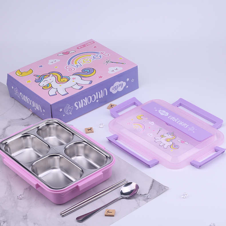 食品级套装不锈钢上学专用儿童饭盒 便携大容量学生保温便当盒