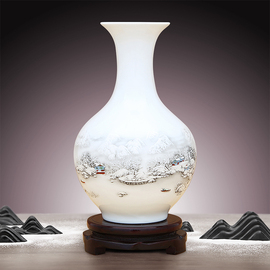 景德镇陶瓷器新中式花瓶摆件，工艺品客厅插花家居，博古架酒柜装饰品