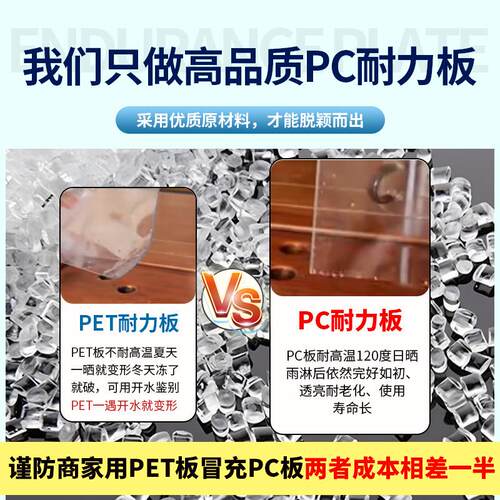 透明耐p板c加厚阳光力板户外加厚采屋光停车棚挡雨阳光房顶棚GFC