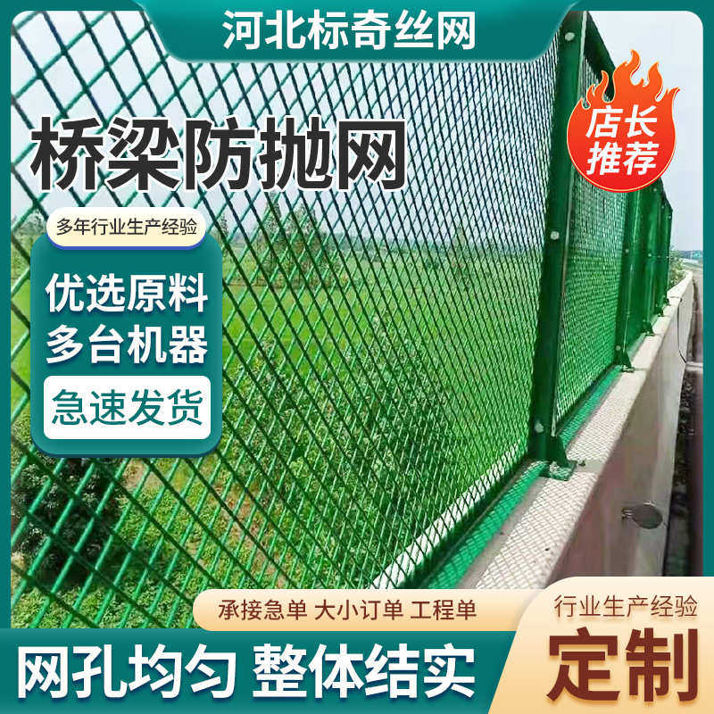 抛防 砟网定制抛网网热镀锌两侧 网菱形桥梁钢板落网防防高速防可