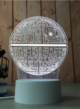 高档创意礼物水母sb头小夜卧室床柜睡眠灯灯摆件桌面装饰u品摆设