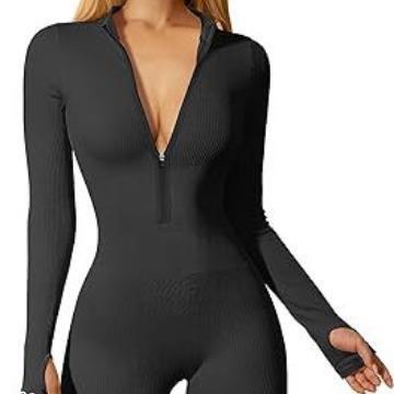 Wine Red Sleeve Zip Front One Jumpsuit Womenswear Womens