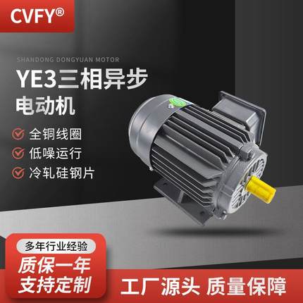 YE3系列三相异步电动机YE3-200L-4极电机380V30W铁壳全铜马达