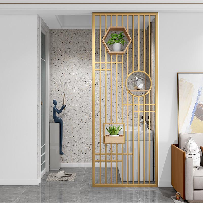 洗手台隔断屏风前台入户别墅架子洗漱台半墙格栅现代玄关镂空金属