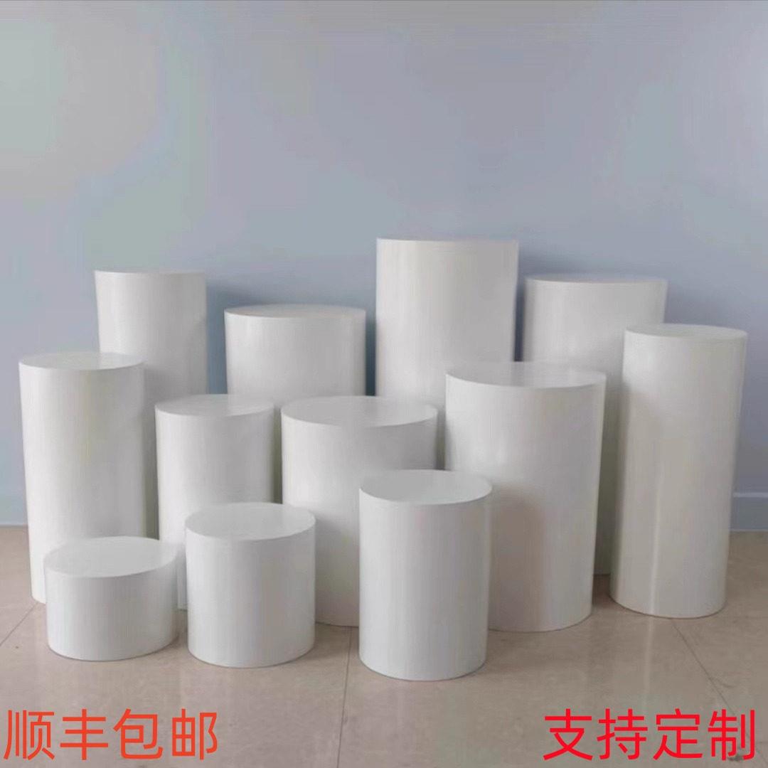 圆柱地台展示台子直播增高台圆形摆台服装模特地台底座展示台