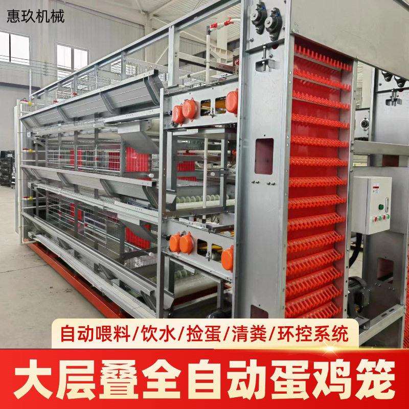 厂家生产全自动立式热镀锌丝鸡笼自动化清粪捡蛋养鸡养殖设备