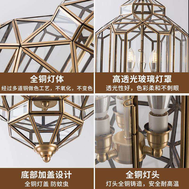 跨境美式全铜吊灯入户门厅阳台走模型制作工具/辅料耗