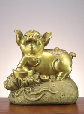 铜猪 钱袋猪 元宝猪生肖猪 家居店铺铜猪摆件