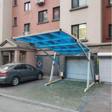 PC阳光板汽车家用停车棚小区露天车位防违建K字型遮阳棚防雨车篷
