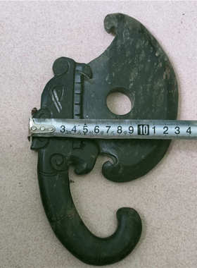 龙头玉件手把古玩仿古文化红山做旧摆件铁石杂项斧斧玉