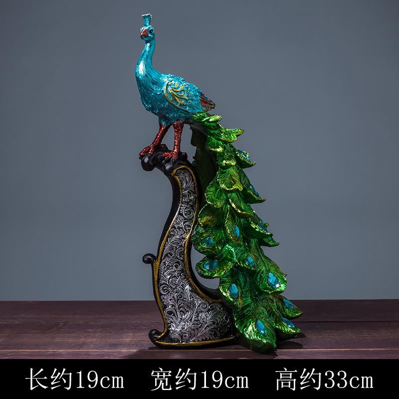 高档玄关摆创居意办公室桌面孔雀电视柜几件现代家酒柜茶软装饰品