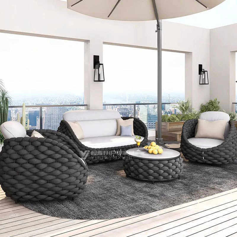 定制户外藤编沙发酒店别墅样板间庭院花园露台室外铝合金沙发组合,住宅家具,户外沙发,淘宝优惠券,粉丝福利购,淘宝优惠卷