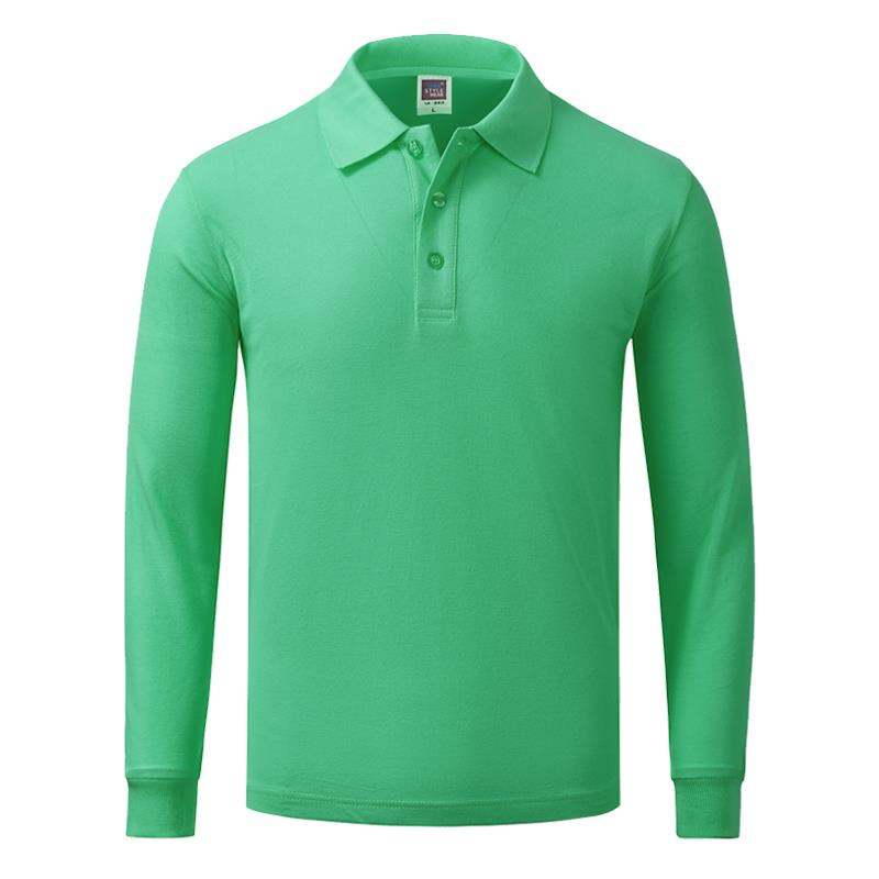 高档工作定制款长袖翻领刺绣印log男女同广告o文化服衫纯色团体工