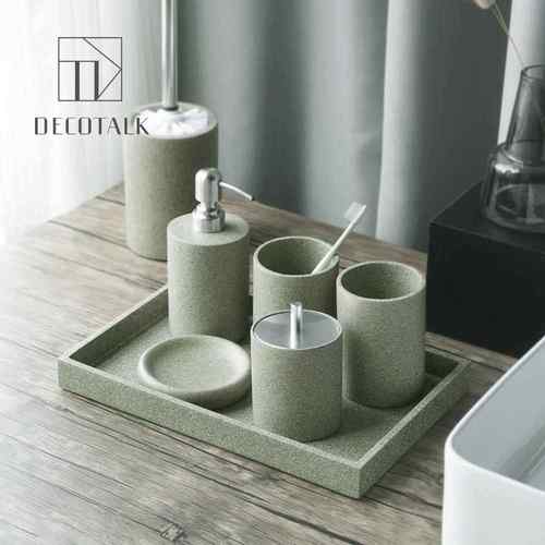 北欧ins卫浴洗漱套装现代简约浴室用品套件样板房洗手台摆件配饰