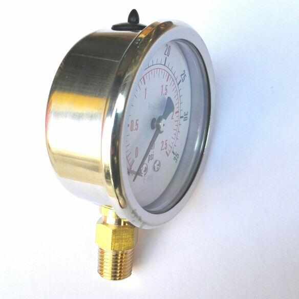 。气体（液体）压力表 表面直径68mm 量程0～35psi 2.5bar M14*1.