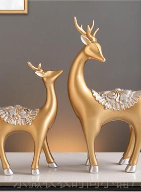 新款式麋鹿摆件创意家居客厅装品欧式酒柜电饰柜玄关办公美室视摆