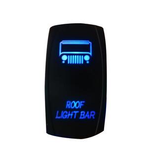 车载船型翘板开关5PINON OFF船型开关带镭雕图案蓝红绿灯色可选