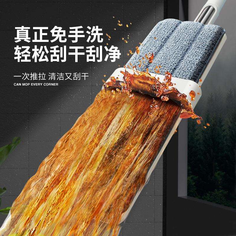 新款直销免手洗平板拖把42cm家用懒人平板吸水地拖木地板墩布拖清
