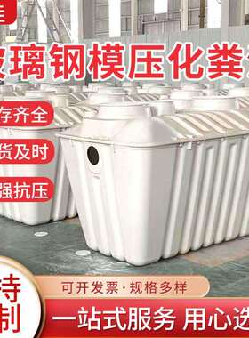 玻璃钢化粪池SMC白色三格式化粪池家用模压净化槽一体成型化粪池