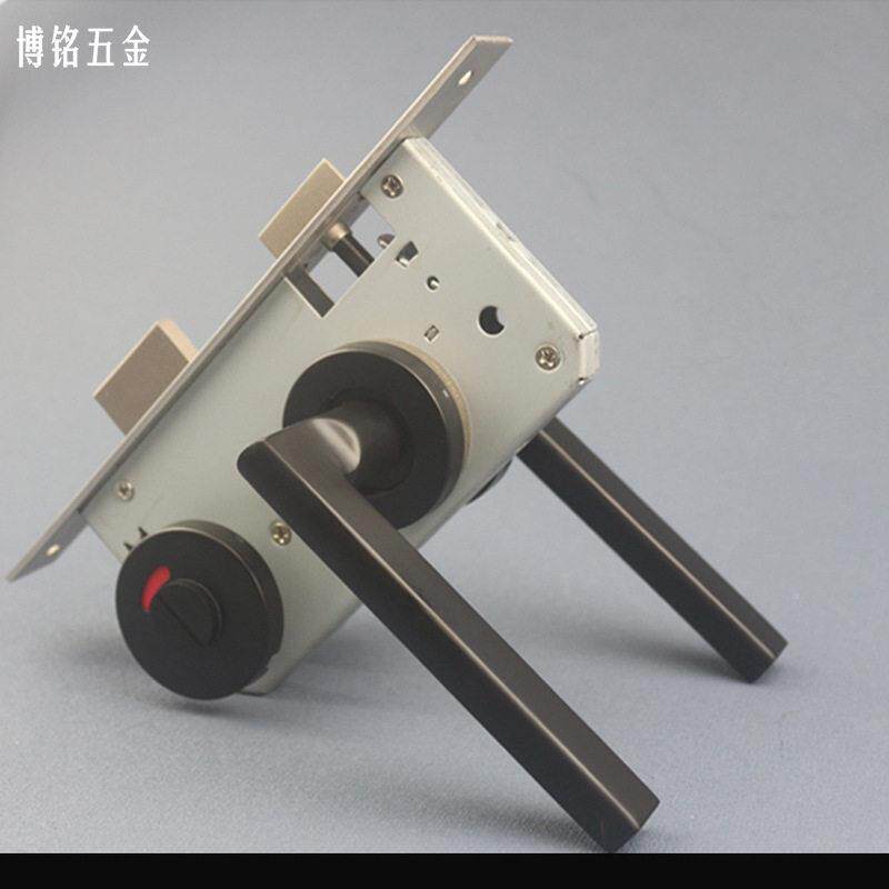 新款直销不锈钢卫生间门锁厕所洗手间卫生间锁有人无人把手现简约