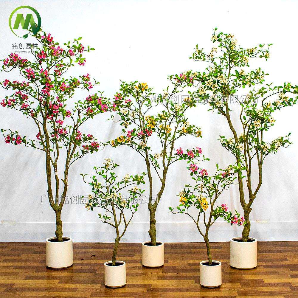 精仿真海岛春树盆景假盆绿植花树民宿家海岛春花居装品饰用海花岛